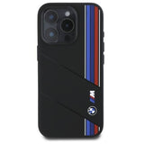 BMW M Series Silicone Cut Tricolor Lines Case MagSafe for iPhone 16 Pro 6.3" Black - BMHMP16L23SCUK
