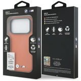 BMW M Series Metal Logo Case with MagSafe & Camera Stand for iPhone 17 Pro Max 6.9" Orange - BMHMP17X25PFWKCKO