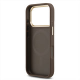 Guess PU Leather 4G Gold Frame Case with MagSafe for iPhone 17 Pro 6.3" Brown - GUHMP17LP4MSEGCW