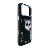 Nimmy Glass Cool Cat Face Case with Detachable MagSafe Grip Stand for iPhone 17 Pro Max 6.9" Black Blue - N-YJKM-CXZJ-IP17-PRO-MAX-03
