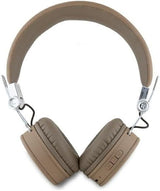 Guess Grained Classic Round Shape Bluetooth On Ear ENC Headphone Brown - GUBH70PGTSPSW