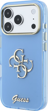 Guess IML 4G Script Metal Logo Case for iPhone 17/18 Pro Max 6.9" Light Blue - GUHCP18X5HC4MLSL