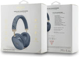 Guess PU Leather 4G Triangle Logo Wireless Headphones Blue - GUBHK1P4TPB