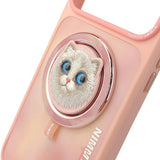 Nimmy Big Eye Cute Pet Ragdoll Cat Face Case with Detachable MagSafe Grip for iPhone 17 Pro Max 6.9" Pink - N-XDY-CXZJZH-IP17-PRO-MAX-07-D