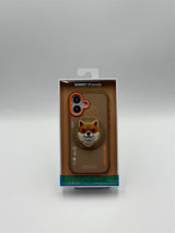 Nimmy Glasses Cool Dog Face Case with Detachable MagSafe Grip Stand for iPhone 17 6.3" Brown Orange - N-YJKM-CXZJ-IP17-012