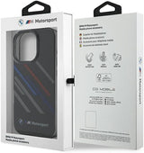 BMW Motorsport IML Random Stripes Case with iPhone 16 Pro 6.3" Black - BMHCP16L23HTRAK