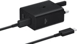Samsung 50W USB C Mains Charger with 5 Amp Type C Cable Black UK Plug - EP-T5020XBEGGB
