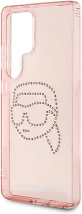 Karl Lagerfeld Rhinestones Karl Head Logo Case for Samsung Galaxy S25 Ultra 6.9" Pink - KLHCS25LHKHDCELP