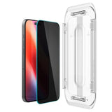 Spigen Glastr EZ Fit Privacy Film Screen Protector 2 Pack for iPhone 16 Pro 6.3" - AGL07929