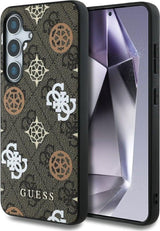 Guess 4G Printed Coloured Peony Pattern Case with MagSafe for Samsung Galaxy S25 6.2" Brown - GUHMS25SP4PWPW