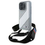 BMW M Series Carbon Stripe & Strap Case for iPhone 16 Pro 6.3" Grey - BMHCP16L23PSCCG