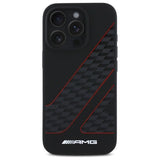 Mercedes Benz AMG Checkered Flag Pattern Case with MagSafe for iPhone 16 Pro 6.3" Black & Red - AMHMP16L2SCFR