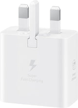 Samsung 3 Amp 25W USB C UK Mains Charger with USB C to C Cable White - EF-T2510XWEGGB