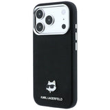 Karl Lagerfeld Grained Choupette Head Metal Logo Case with MagSafe for iPhone 17/18 Pro Max 6.9" Black - KLHMP18X6PSCHLK