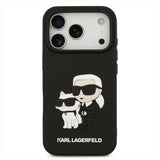 Karl Lagerfeld 3D Rubber Karl and Choupette Case for iPhone 17 Pro 6.3" Black - KLHCP17L3DRKCNK