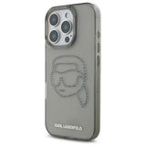 Karl Lagerfeld IML Rhinestones Karl Head Case for iPhone 16 Pro Max 6.9" Black - KLHCP16XHKHDCELK