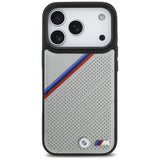 BMW M Tricolor Metal Logo Case with MagSafe for iPhone 17 Pro 6.3" Grey - BMHMP17L25PCSPEG