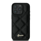 Guess Quilted Metal Logo Case for iPhone 16 Pro 6.3" Black - GUHCP16LPSQSQSK