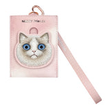 Nimmy Big Eye Cute Pet Ragdoll Cat Face Card Sleeve Holder Pink - N-XDY-KT-07-D