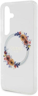 Guess IML Flowers Wreath Hard Case with MagSafe for Samsung Galaxy S24 6.2" Clear - GUHMS24SHFWFCT