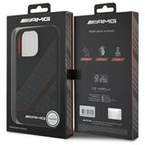 Mercedes Benz AMG Checkered Flag Pattern Case with MagSafe for iPhone 16 Pro 6.3" Black & Red - AMHMP16L2SCFR