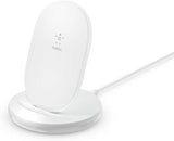 Belkin 15W Qi Wireless Charging Stand with UK Plug White - WIB002myWH