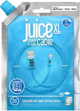 Juice 2M Blue USB A to Lightning Cable - JUICEXLCABLE-BLUE
