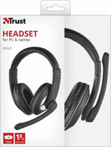 Trust Reno On Ear Headset 1.8m 3.5mm Black - 21662