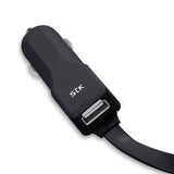 STK Noodle Lightning + USB Car Charger Black