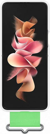 Samsung Galaxy Z Flip 3 Silicone Cover with Strap White - EF-GF711TWEGWW