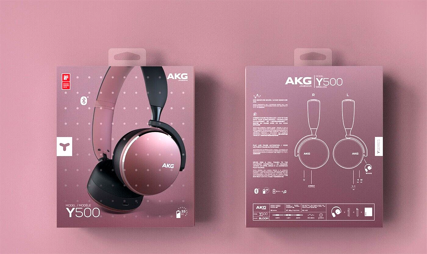 Pink Akg Closed Headphones AKG Y500 Wireless Over Ear Headphones