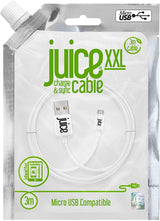 Juice 3M White Micro USB Data Cable - JUICEMICROCABLEXXL-WHITE