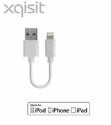 Xqisit Sync & Charge White Lightning USB Cable 9cm for iphone 6 7 8 XR XS Ma