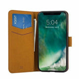 Xqisit Brown Slim Wallet Case Pouch Stand for iPhone X XS 5.8" 30403