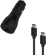 Nokia 18W Fast Car Charger with Type C Cable Black - PC-18WC
