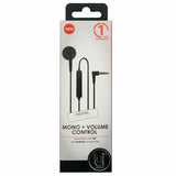 U Unique Black Mono Headset Headphone with Volume Control UUOOMONOVC01