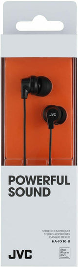 JVC In Ear Black 3.5mm Headphone Wired Headset HA-FX10-B