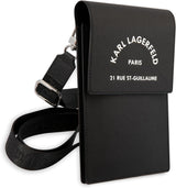 Karl Lagerfeld Embossed Logo Universal Phone Pouch with Strap Black - KLWBSARSGK