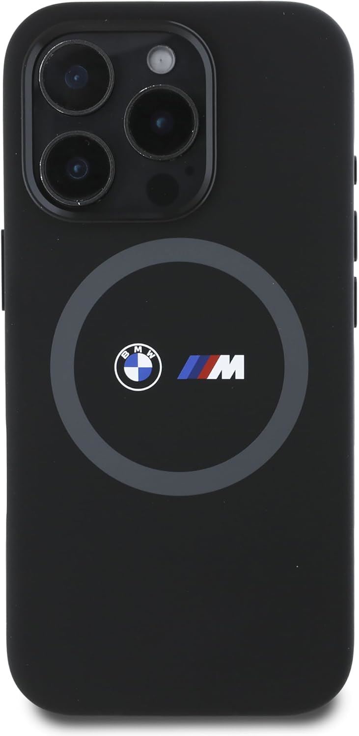 BMW M Series Silicone Printed Ring Case with MagSafe for iPhone 16 Pro Max 6.9" Black - BMHMP16X23SROK