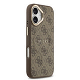 Guess PU Leather 4G Gold Frame Case with MagSafe for iPhone 17 6.3" Brown - GUHMP17SP4MSEGCW