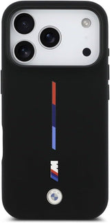 BMW M Series Silicone Tricolor Line Case with MagSafe for iPhone 17 Pro 6.3" Black - BMHMP17L25SITMIK