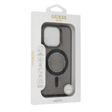 Guess IML Rhinestones Case with MagSafe for iPhone 16 Pro 6.3" Black - GUHMP16LPFTDTEK