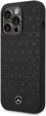 Mercedes Liquid Silicone Star Pattern Case with MagSafe for iphone 15 Pro 6.1" Black - MEHMP15LSIPBK