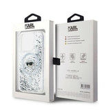 Karl Lagerfeld Liquid Glitter Karl Head Case with MagSafe for iPhone 15 Pro 6.1" Clear - KLHMP15LLGKISGH