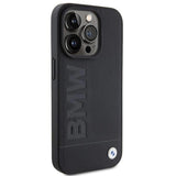 BMW Hot Stamp Leather Case for iphone 15 Pro Max 6.7" Black - BMHCP15XSLLBK