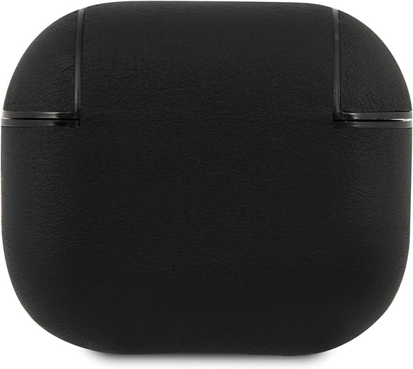 BMW Leather Cover with Silver Logo for Airpods 3 Black - BMA3SSLBK
