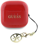 Guess Glossy Effect Printed Classic Logo & Charm TWS Earphones Red - GUTWSXMCCLR