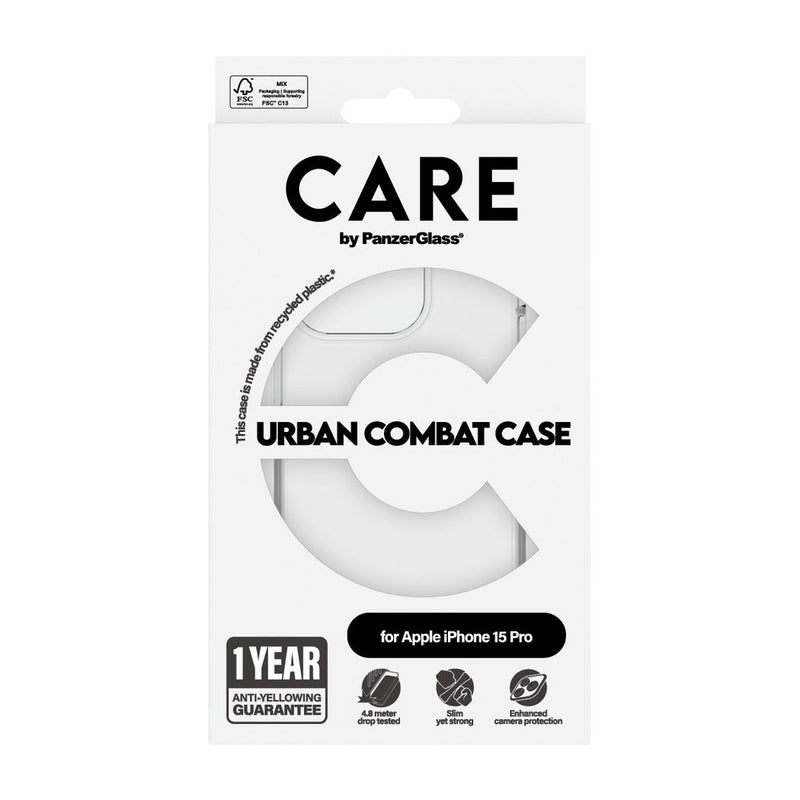 Panzer Glass Care Urban Combat Case for iPhone 15 Pro 6.3" Clear - 1422