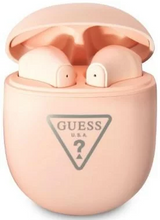 Guess Triangle Logo TWS Earphones with Charging Case Pink - GUTWST82TRP