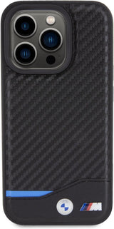 BMW Leather Carbon Case for iphone 15 Pro 6.1" Black - BMHCP15L22NBCK